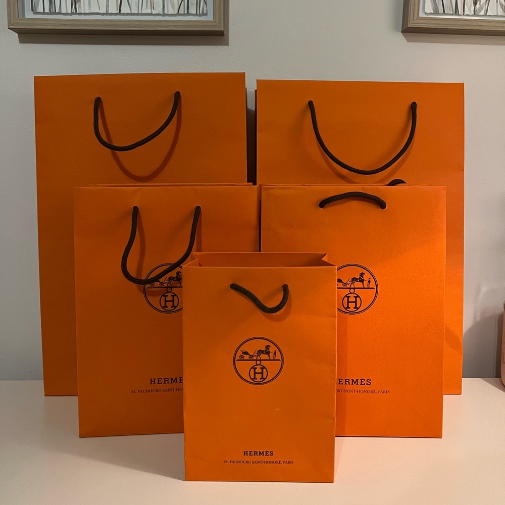 5 Hermes shopping bags